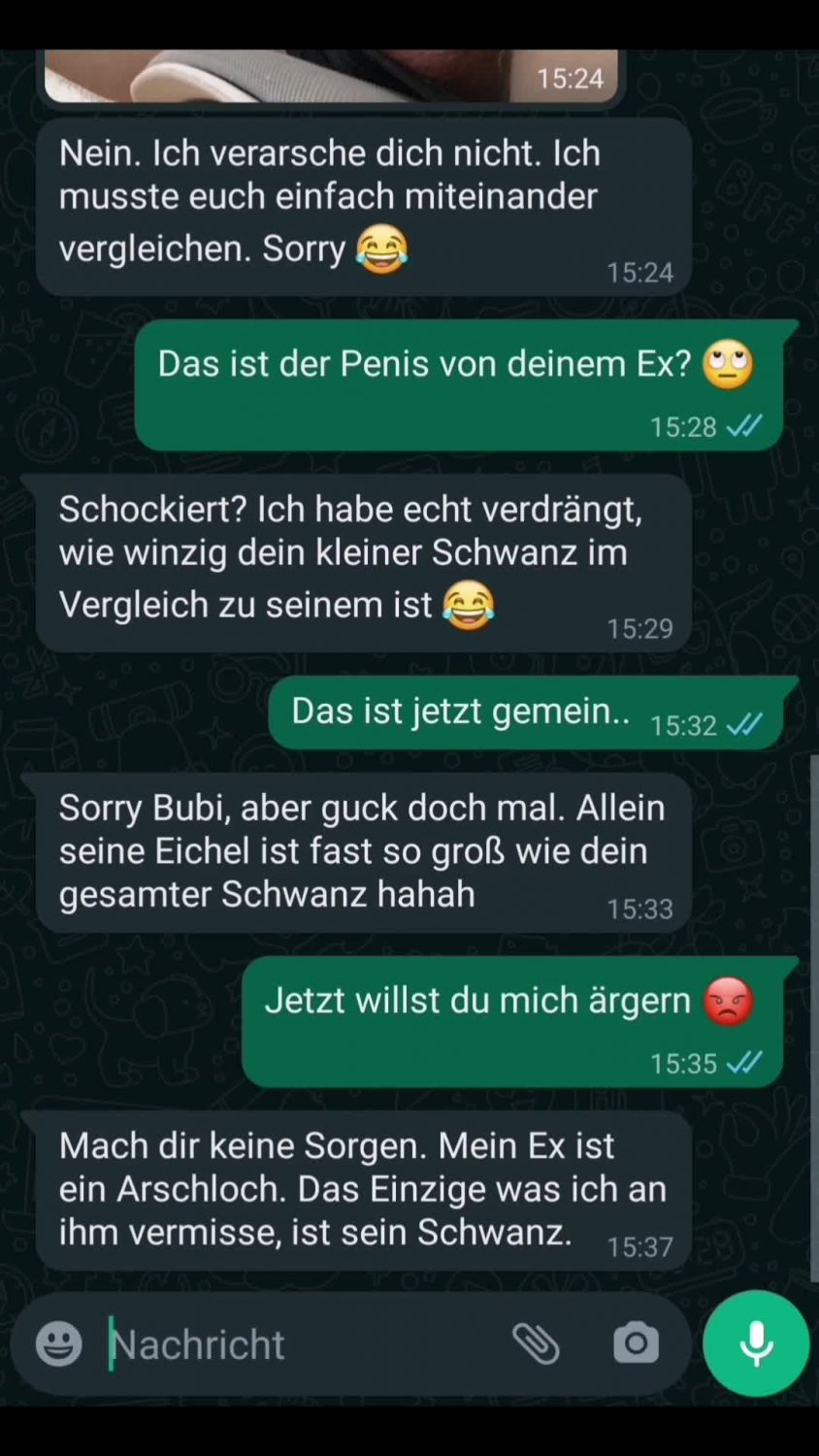 Small penis humiliation WhatsApp Chat (German) photo
